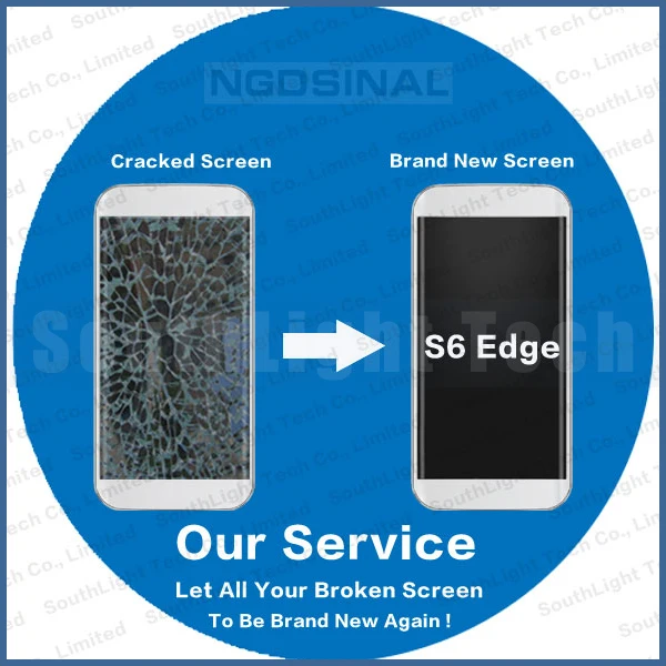 Для samsung Galaxy S6 Edge ЖК дисплей сенсорный дигитайзер сборка с рамкой G925F G925V треснутый