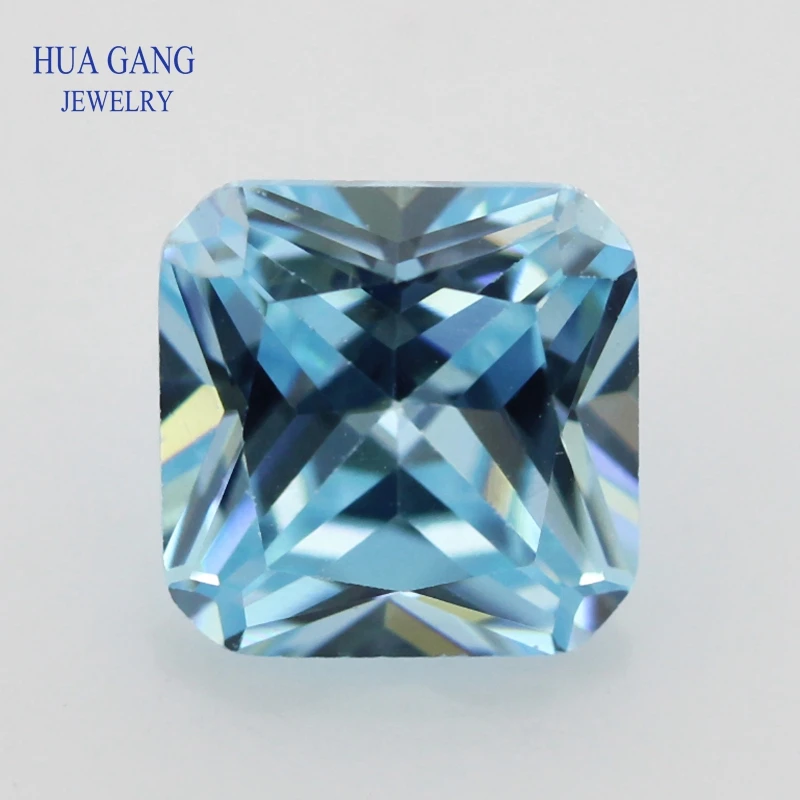 

Size 3x3~12x12mm 5A Cubic Zirconia Light Seablue Square Octangle Shape Princess Cut CZ Stones Synthetic Gems Beads Free Shipping