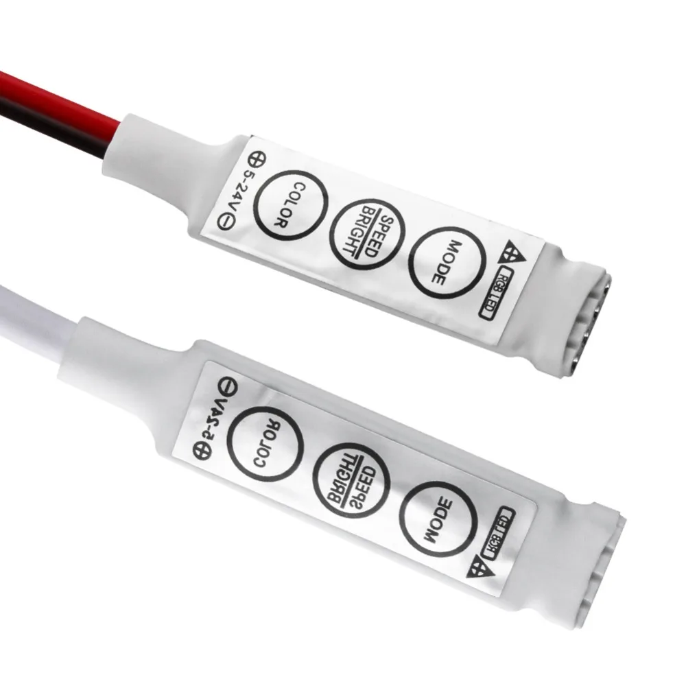 Светодиодный RGB контроллер DC 12 В мини 3 ключа диммер переключатель для