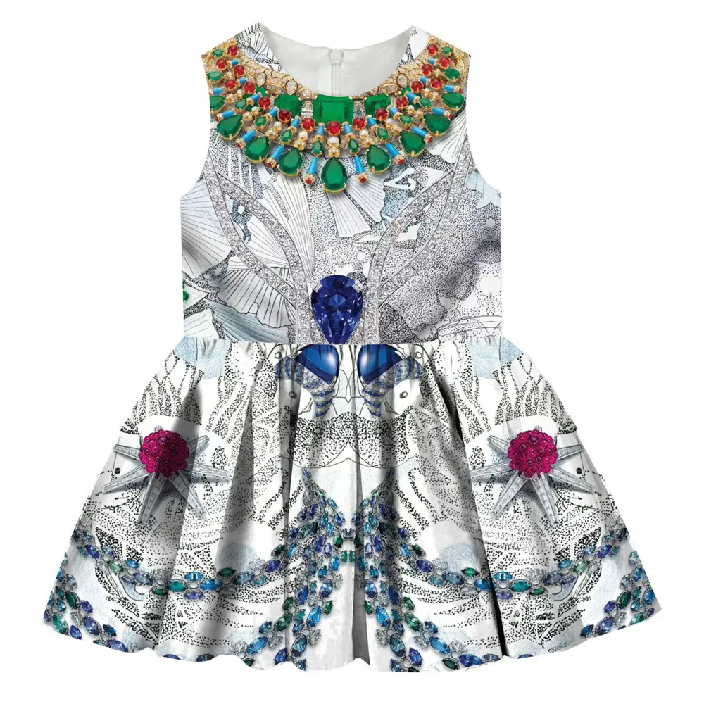 girl dress Summer style nice Print brand Children ball gown Fashion princess Party baby Kids Clothes Toddler kids 1-10Y | Детская одежда