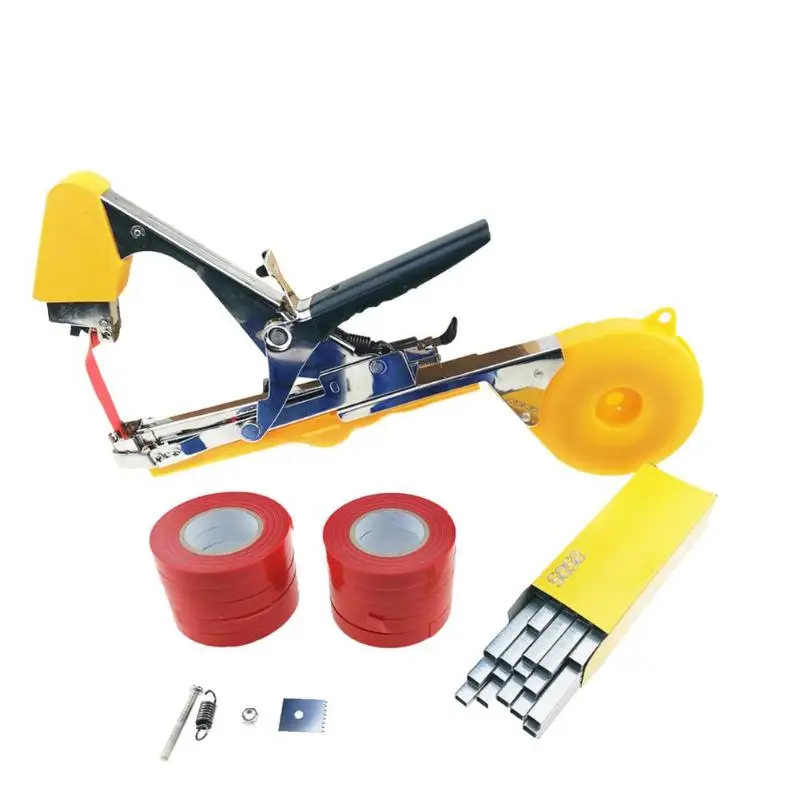 red Tying Machine Садовые инструменты для завязывания растений Tapetool Tapener машина для завязывания веток машина для завязывания рук набор лент для упаковки овощей стволовых обвязок - Цвет: red Tying Machine