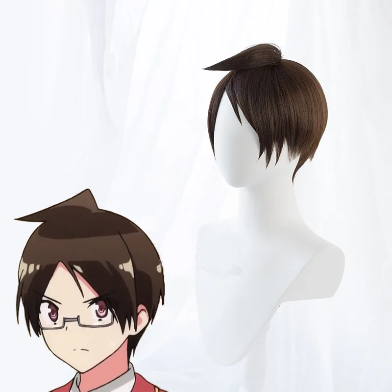 Cosroad Ainme We Never Learn Bokuben Yuiga Nariyuki Cosplay Wig Short Brown Wigs | Тематическая одежда и униформа