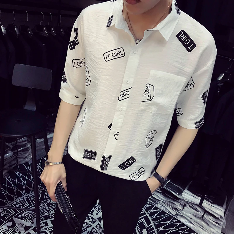 Высокое качество рубашка Для мужчин лето 2018 короткий рукав модные цветочные