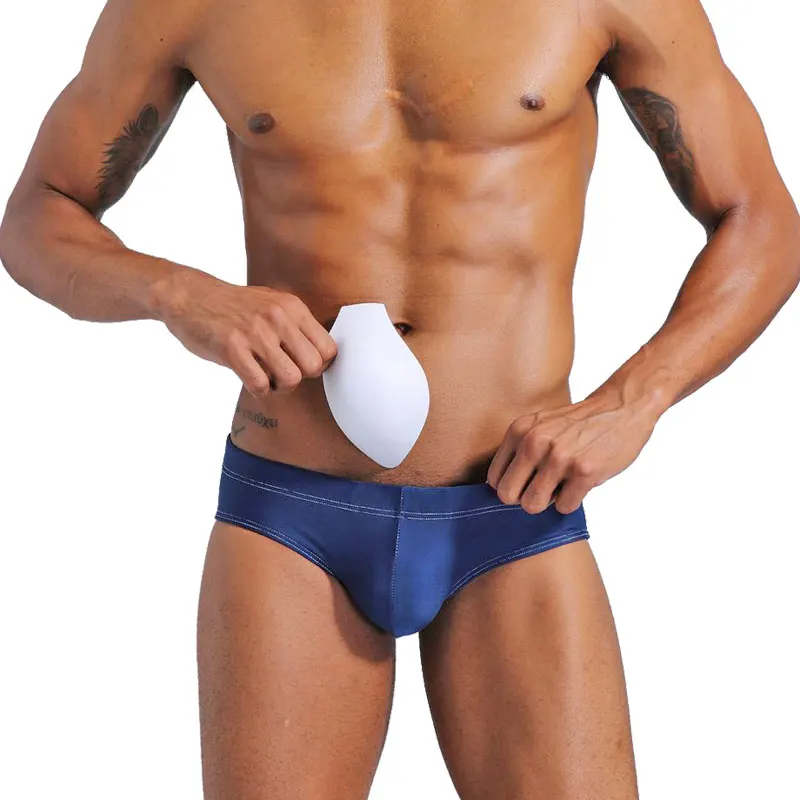 Мужские сексуальные трусы пуш ап для плавания с подушкой летняя одежда костюм