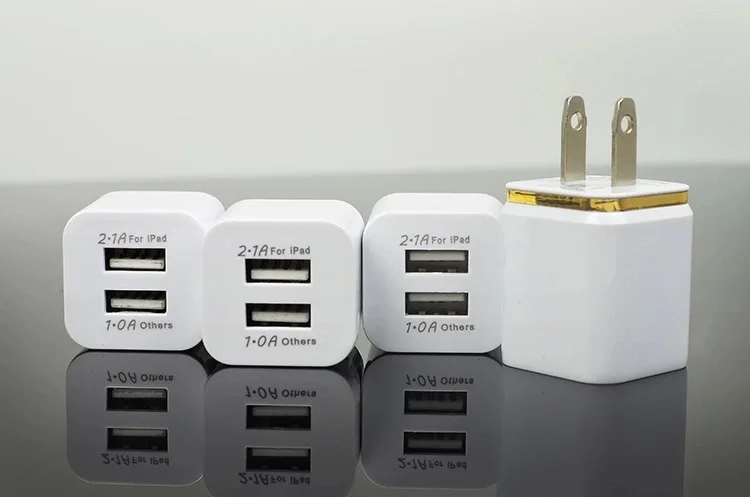 Дорожное Сетевое зарядное устройство с двумя USB портами 5 В 2 1 + А|Кабели передачи