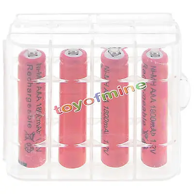 4/28 шт AAA 1800mah NiMH 1 2 v красная аккумуляторная батарея с пластиковый чехол |