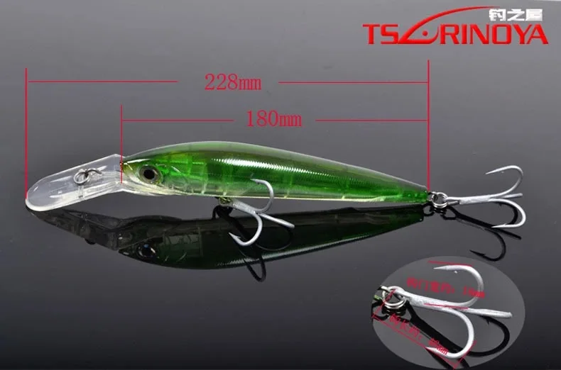 Tsurinoya 180 мм 86 г Большая яркая искусственная приманка для рыбалки жесткая с