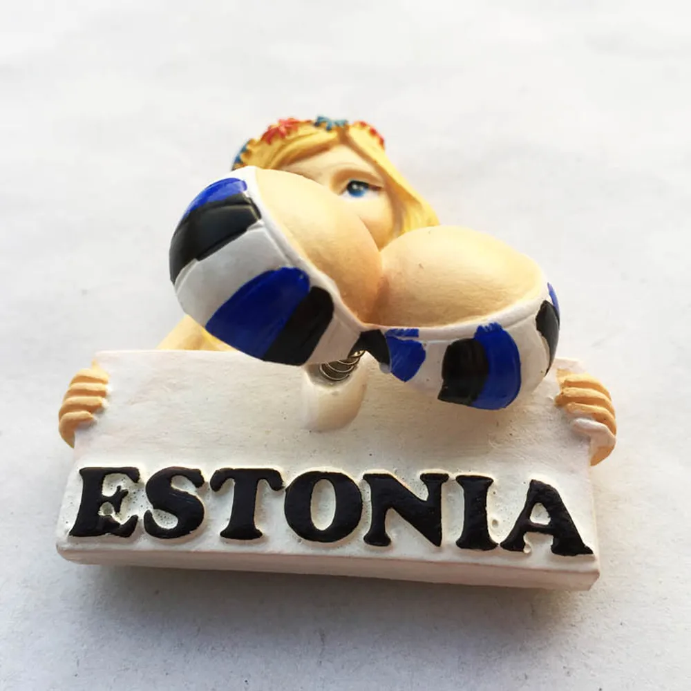 BABELEMI Estonia 3D Fridge Magnets Tourism Souvenirs Big Breasts Woman Refrigerator Magnetic Stickers Home Decortion|Магниты на