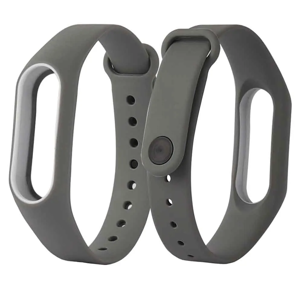 Gray White Двойной Цветной ремешок mi Band 2 сменный спортивный ремешок на запястье анти-потеря силиконовый браслет аксессуары для Xiao mi band 2 умный Браслет - Цвет: Gray White