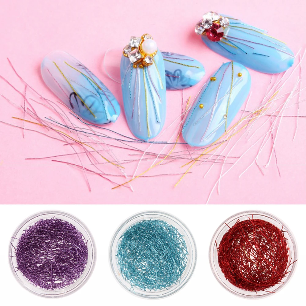 1 коробка полосы русалки линии для украшения ногтей золото серебро