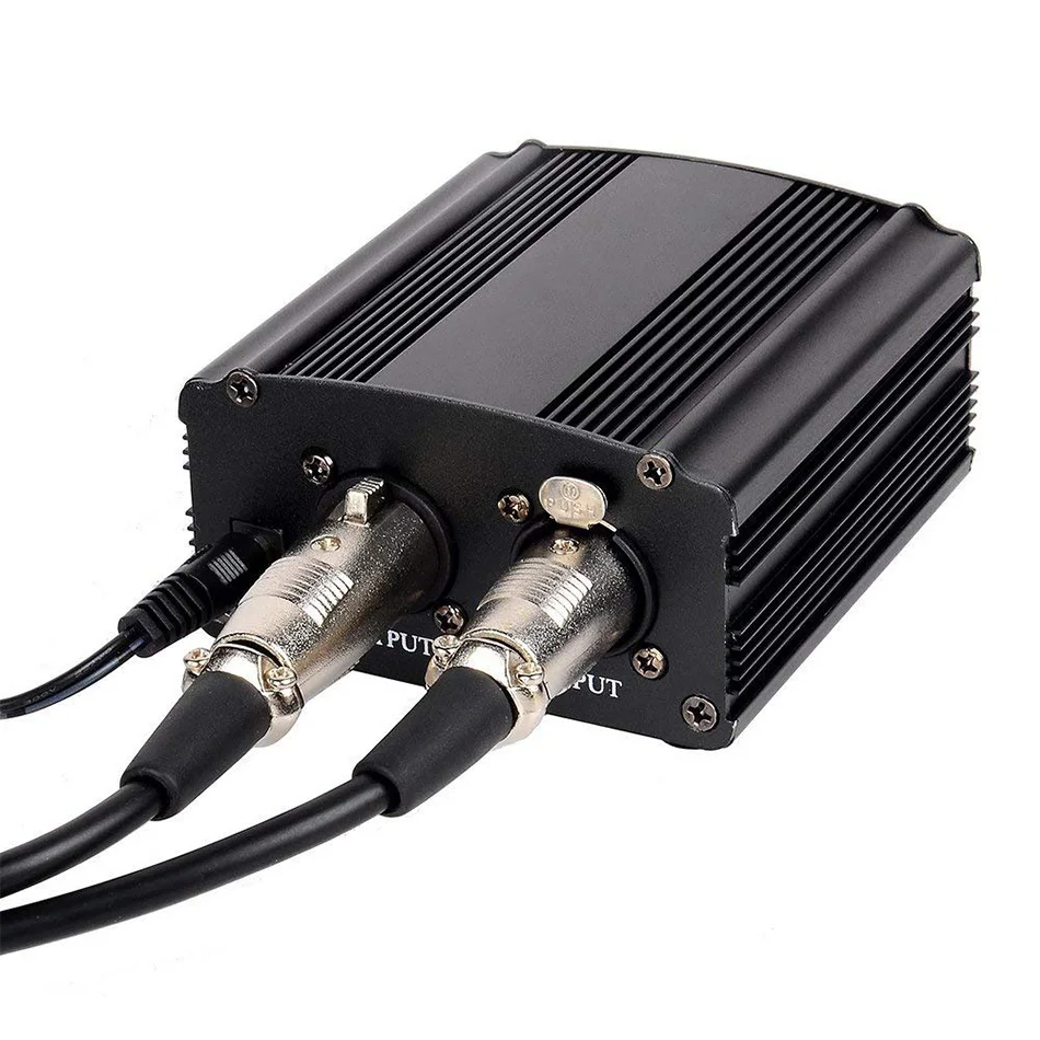 KEXU 1 канальный XLR фантомный блок питания 48 В для конденсаторного микрофона с