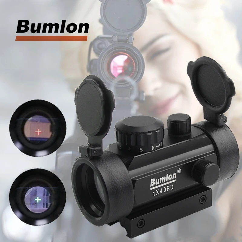 

Tactical Hunting Holographic 1 x 40mm Airsoft Cross Hari Red Green Dot Sight Rifle Scope 11 & 20mm Rail Mount 5-0024