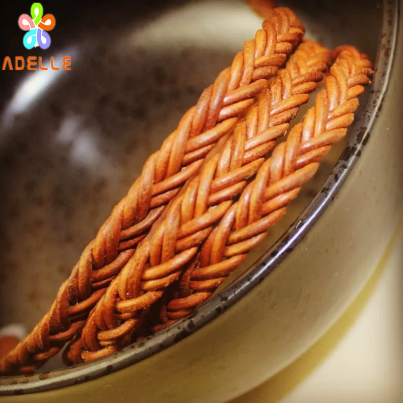 Новинка 100% натуральная оплетка кожаный шнур/веревка/кружево натуральный цвет