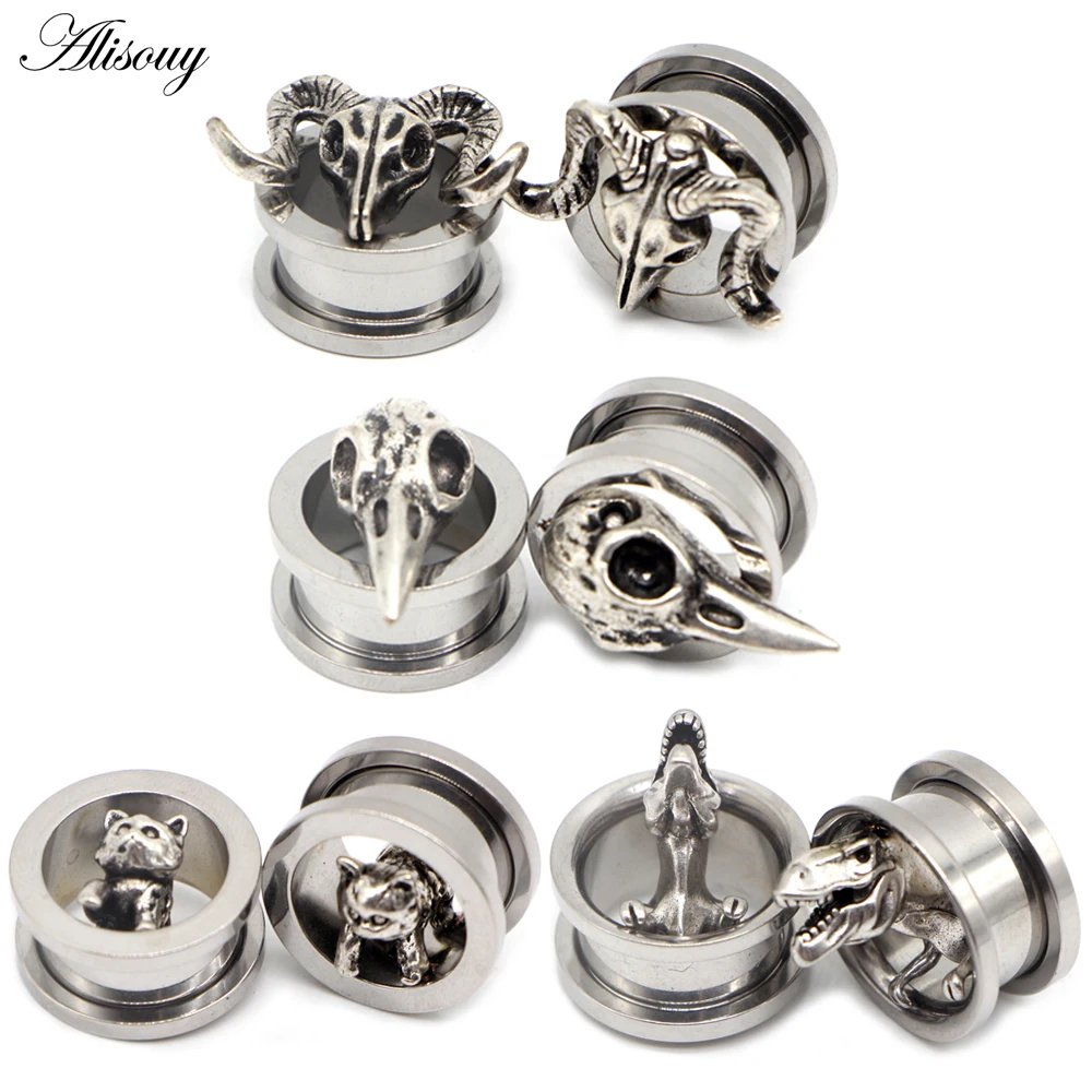 

2 шт., тоннели винтовые для пирсинга, 6-25 мм