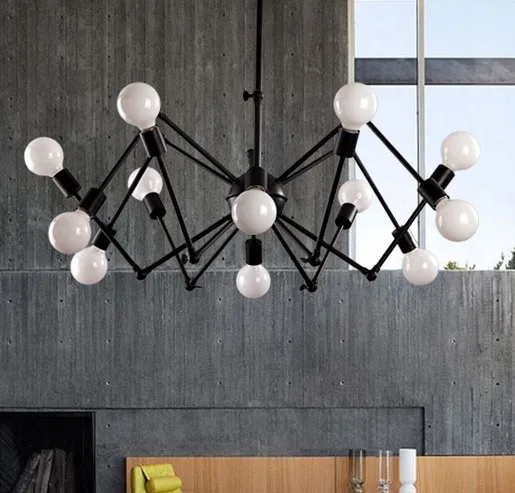 

DIY Loft Style Creative Spider Droplight Telescopic Vintage Pendant Light Fixtures For Dining Room Bar Iron Art Hanging Lamp