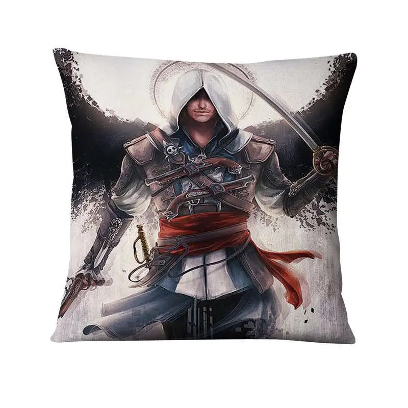 Подушки для дома, декоративная наволочка с принтом Assassin's Creed, подушки с аниме, Декоративная Подушка для домашнего декора, диванная Подушка 45*45 - Цвет: 11