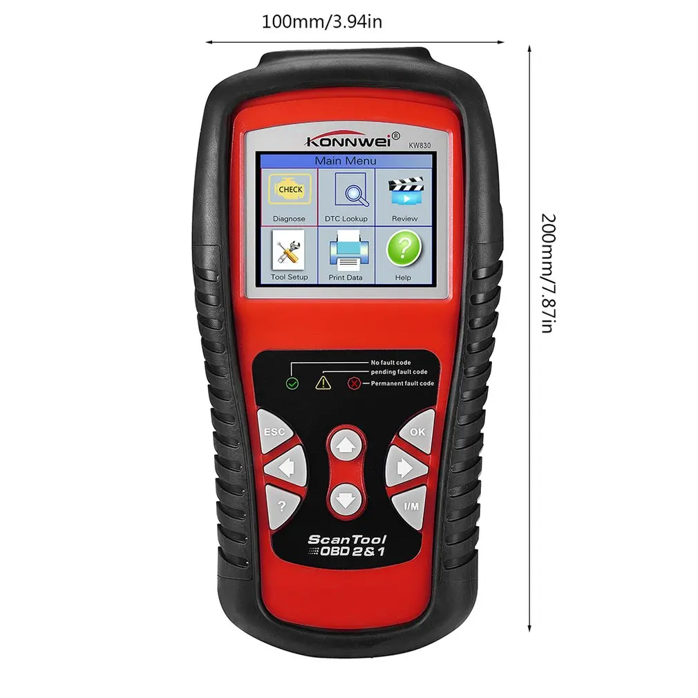 KW830 OBD2 автомобиля Устранение неполадок сканер неисправностей диагностический