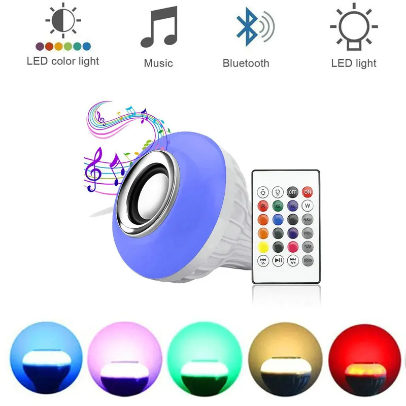 E27 LED RGB Bubble Bluetooth музыкальная лампа 12 Вт 7 видов цветов светодиодный светильник