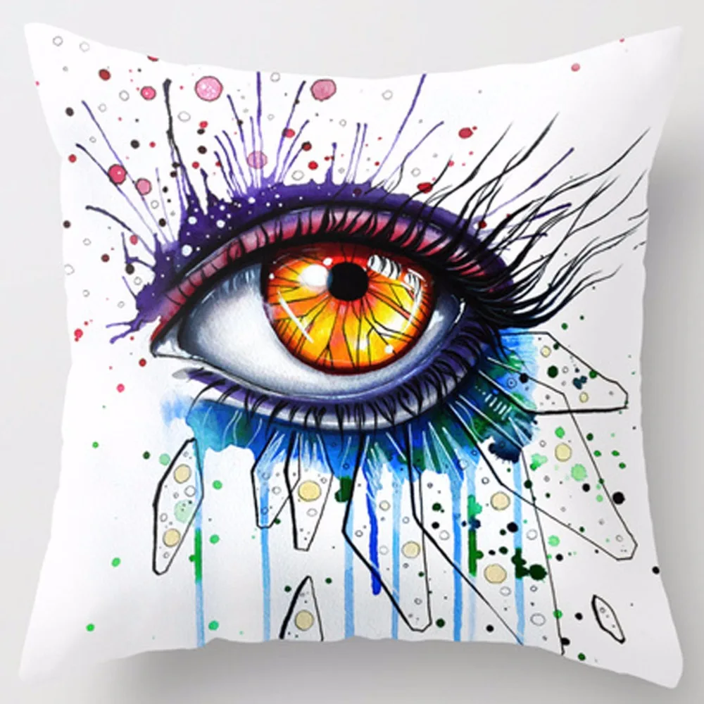 Fashion Colorful Eye Cushion Cover Eyes Decorative Throw Pillow Case Modern Sofa Cushions Cases Home Decor Two Sides 18&quot | Дом и сад