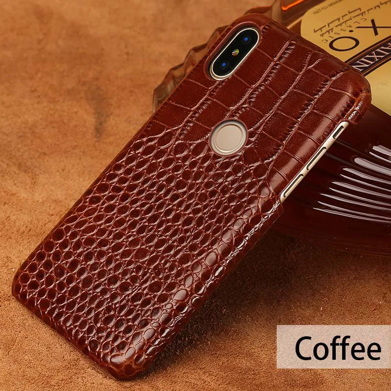 Чехол из натуральной кожи для Xiaomi mi Pocophone F1 9 8 8 Lite 8 SE 6 A2 чехол для телефона s для Red mi Note 7 5 6 Pro 4 4X Plus защитный чехол - Цвет: Кофе