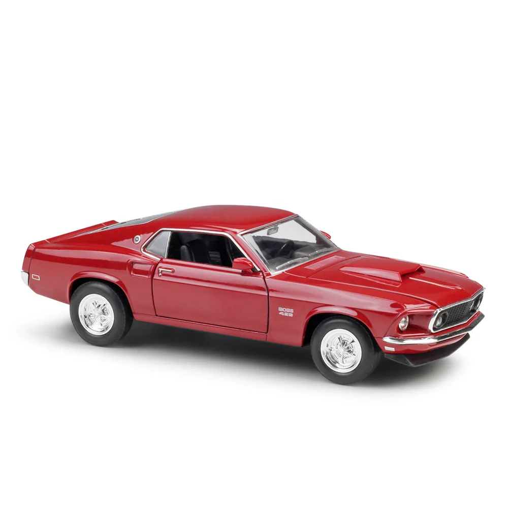 Red WELLY 1:24 литая под давлением модель автомобиля из сплава 1969 Ford Mustang Boss 429 Машинки Игрушки Металлические игрушки машинки для детей Коллекция игрушек для подарка - Цвет: Red