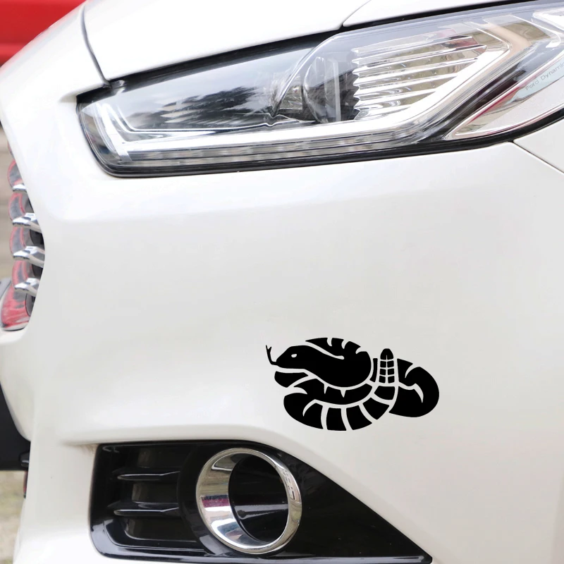 

YJZT 16.2CM*8.8CM Rattlesnake Creative Car Stickers Car Trunk Decor Vinyl Decal Black/Silver C4-1523