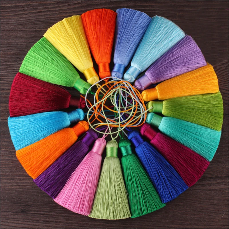Оптовая продажа 8 см короткие толстые разноцветные кисти шелковые кисточки для