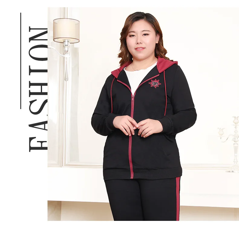 TUHAO костюм для бега для женщин, большие размеры 10XL 8XL 6XL, повседневный Женский комплект из 2 предметов с капюшоном и длинным рукавом, Женский комплект для активного отдыха