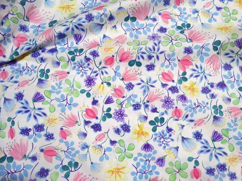 DIY 100%cotton Sewing Twill Fabric Cotton for Patchwork Baby Quilt Breathable 50cm *160cm Printed Flower | Дом и сад