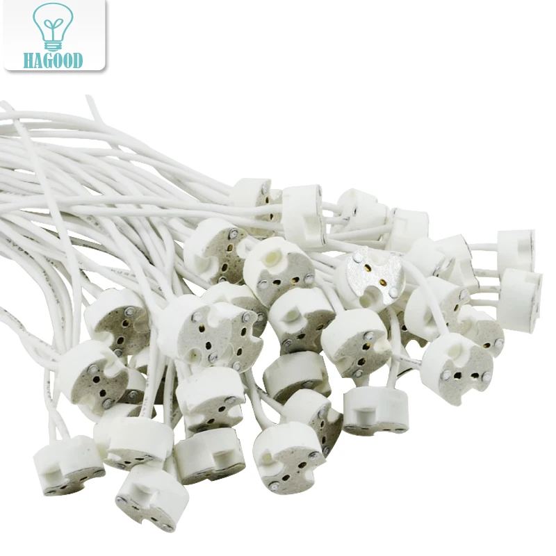 10 шт. MR16 Керамическая Лампа Цоколь гнездо LED CFL галогенная лампа держатель с