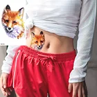 Временные татуировки OMMGO с акварелью, лисицей, Flash для женский боди-арт, татуировки для макияжа, бумажные водонепроницаемые поддельные татуировки сделай сам на руку, шею, наклейки