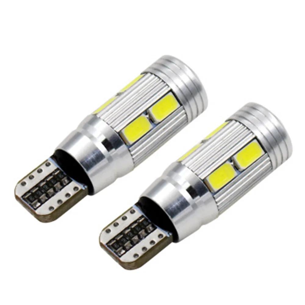 YSY 50X T10 5630 Светодиодная лампа проектора, проекционная линза, фонарь W5W 501 10SMD 5730 светодиодный автомобильный габаритный фонарь, парковочная лампа, без ошибок Canbus