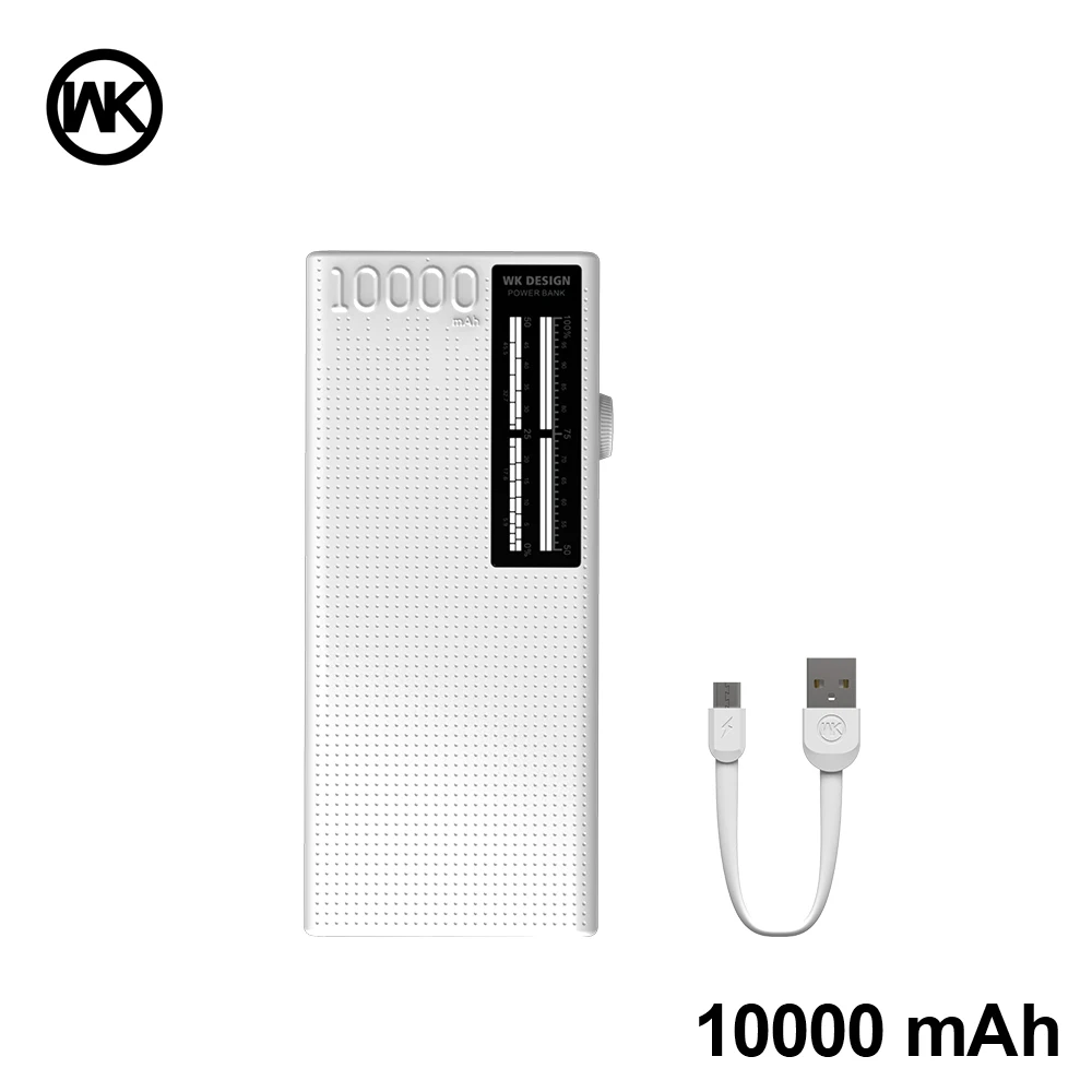 Серебристый WK портативное зарядное устройство power Bank 20000mAh power bank 10000mAh аккумулятор 18650 для power Bank Xiaomi iPhone X XS Bateria Portatil - Цвет: Серебристый