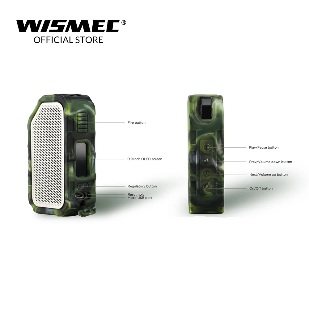 Оригинальный бокс мод Wismec 80 Вт вейп с Bluetooth динамиком