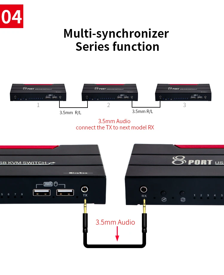 Usb-коммутатор 8-портовый, kvm-коммутатор 8-портовый синхронный контроллер с 8 комплектами кабелей, 1 клавиатура и мышь управление до 8 компьютеров