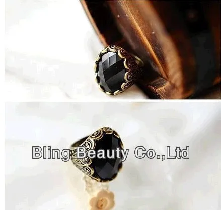 Nj44 2016 новое модное Горячее предложение ~ оптовая продажа резное кольцо с черным