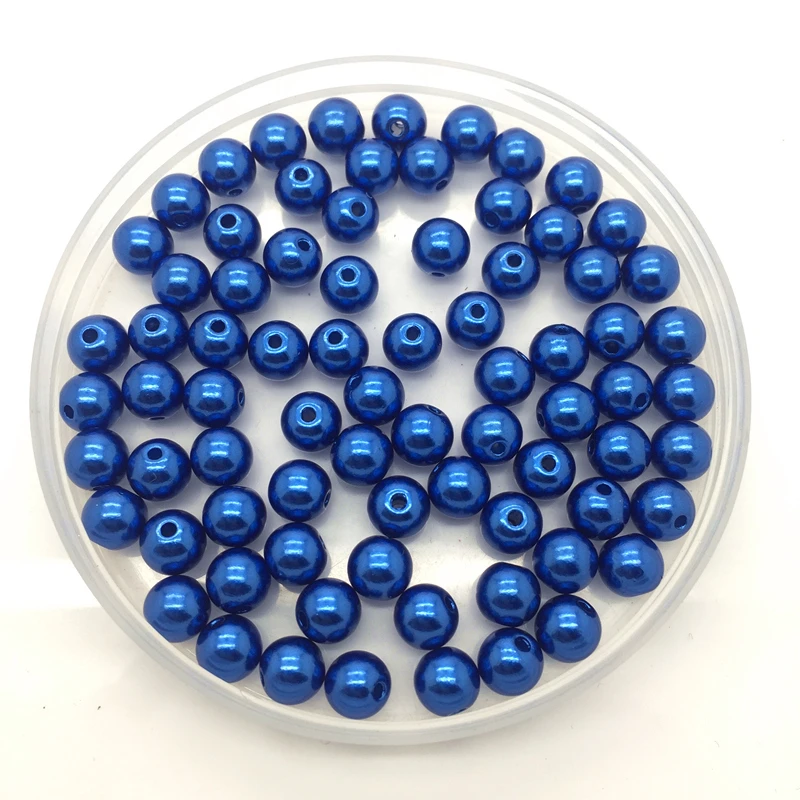 Blue 4/6/8/10 мм акриловые жемчужины, круглые шарики для заполнения ювелирные изделия Аксессуары Бисер для одежды - Цвет: Blue
