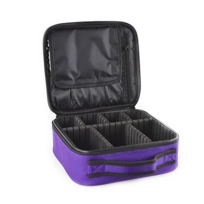 Purple Hard Grid Профессиональные косметички, косметичка, органайзер для женщин, для путешествий, косметичка, косметичка, большая емкость, косметичка, чемоданы для макияжа - Цвет: Purple Hard Grid