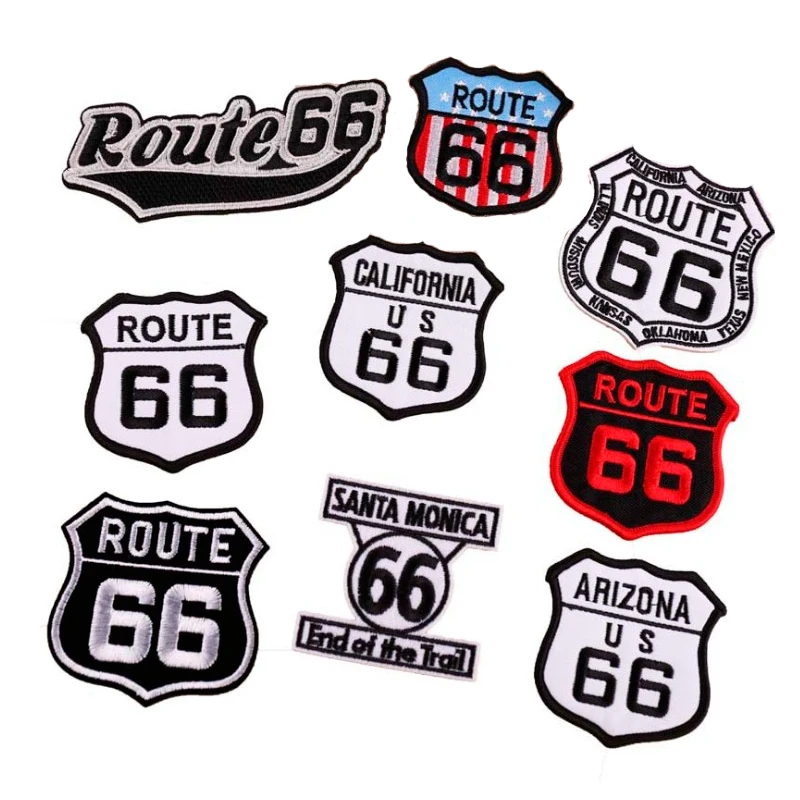 2018 новые крутые железные нашивки Route 66 Parches полоса вышитая аппликация для куртки
