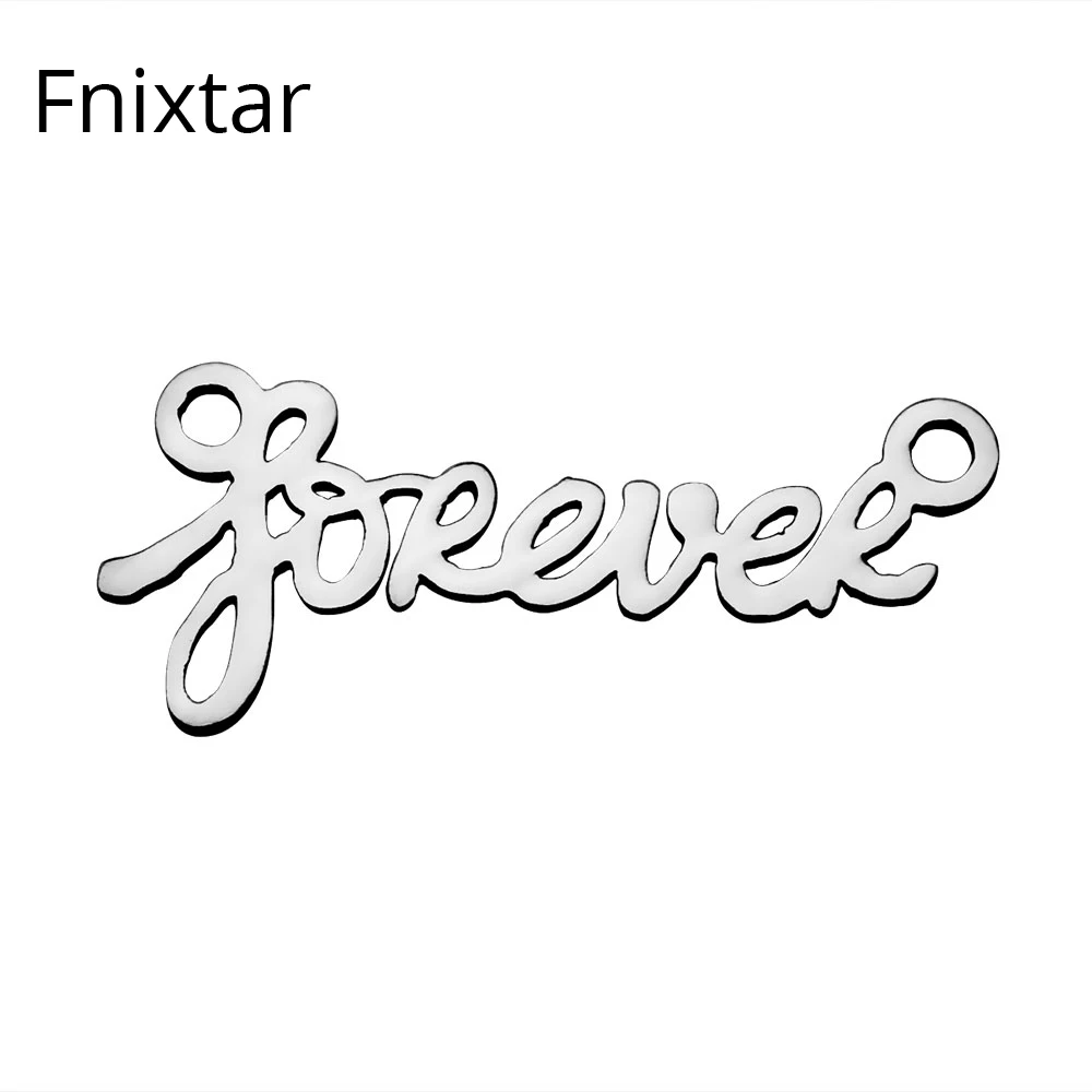Fnixtar 9*21 мм из нержавеющей стали металл мини надпись Forever подвески для женщин
