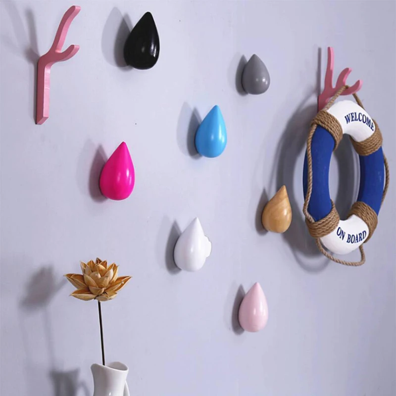 1 шт. деревянная настенная вешалка в форме капли | Дом и сад