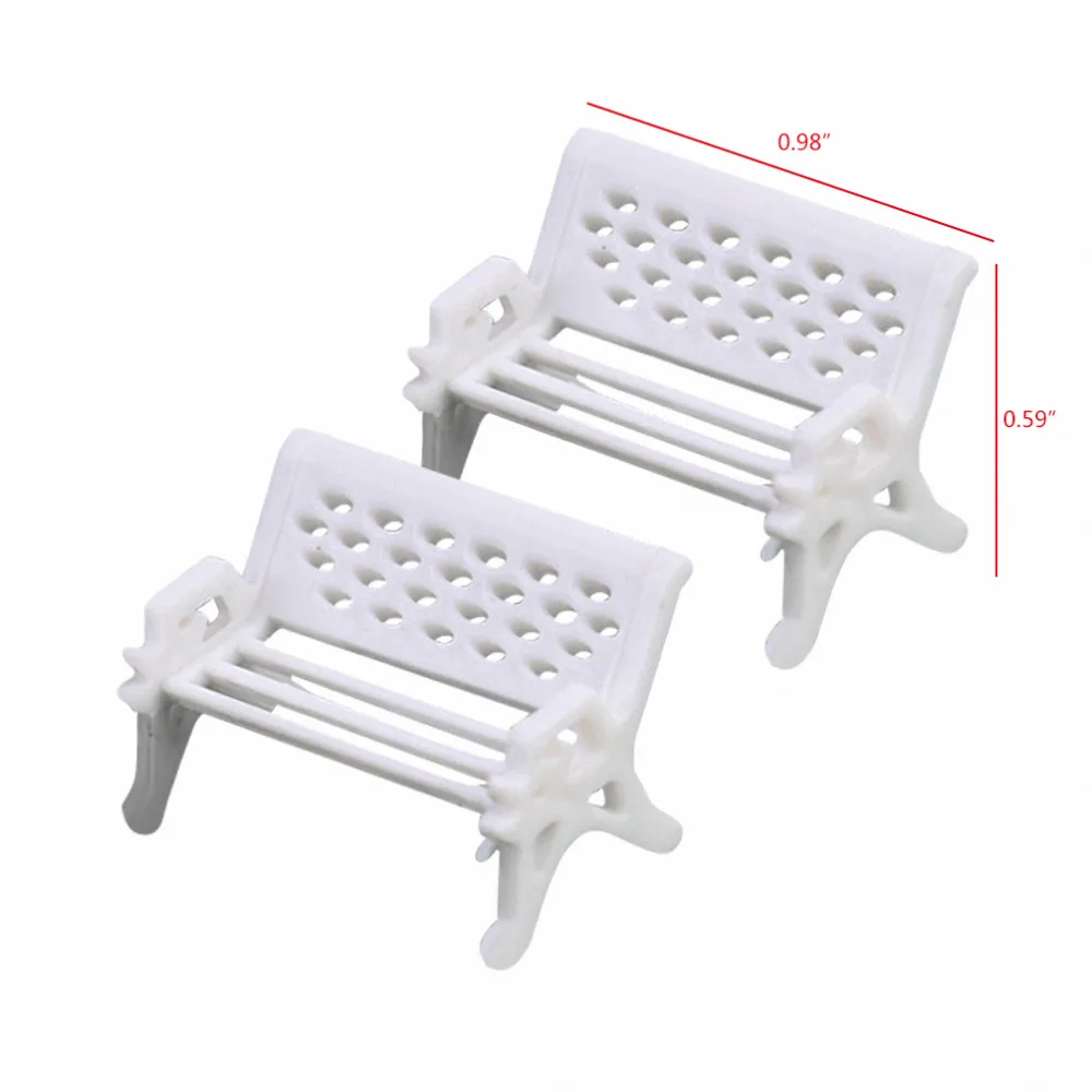 2019 2 шт. белые скамейки для парка современные миниатюрные искусственные игрушки