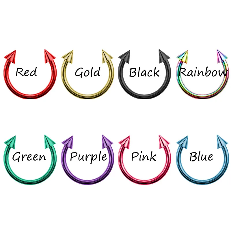 2 шт./лот женские модные кольца для носа с цветным покрытием и шпильки пирсинг