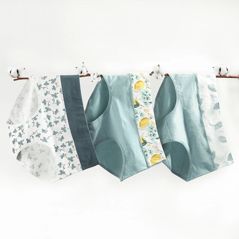 Нижнее белье женское хлопковые бесшовные трусы с высокой талией большого