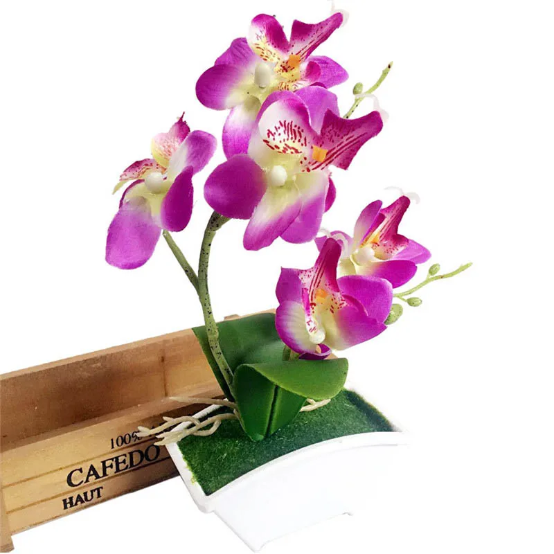 Искусственный цветок в горшках искусственный горшке Орхидея бонсай свадебное