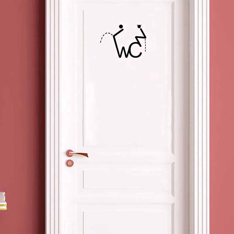 YOJA 21*15CM Creative WC DOOR Decoration Graphics Sticker Wall Decals Black A40231 | Дом и сад