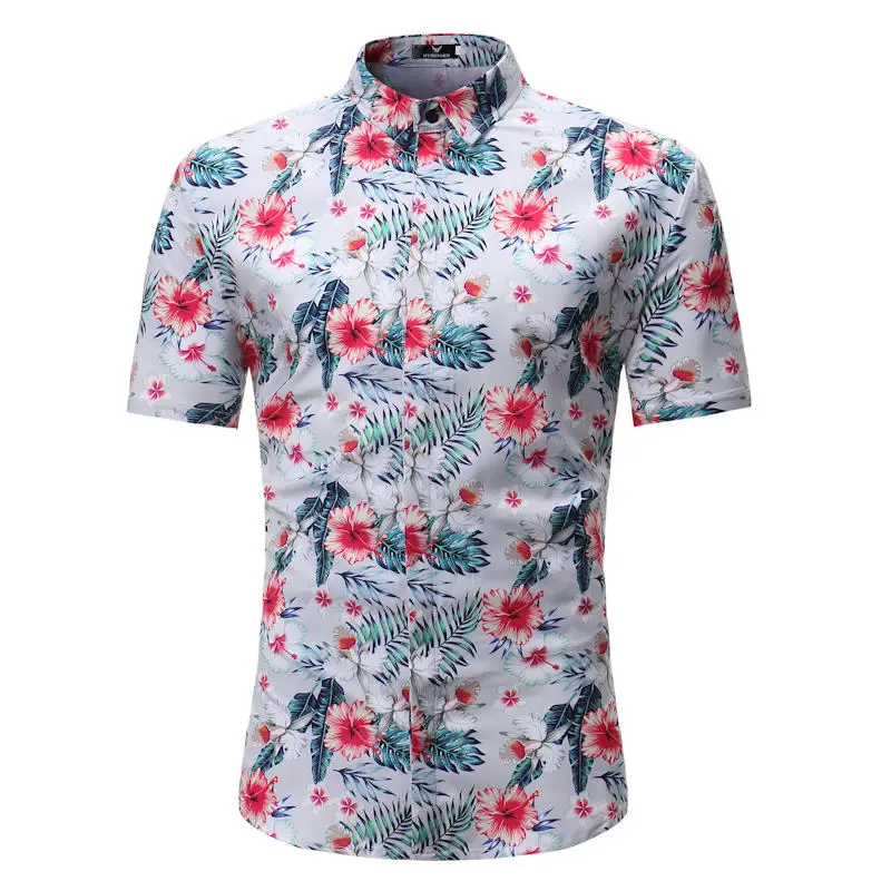 Новое поступление мужская гавайская рубашка 2019 повседневная Camisa Masculina с принтом