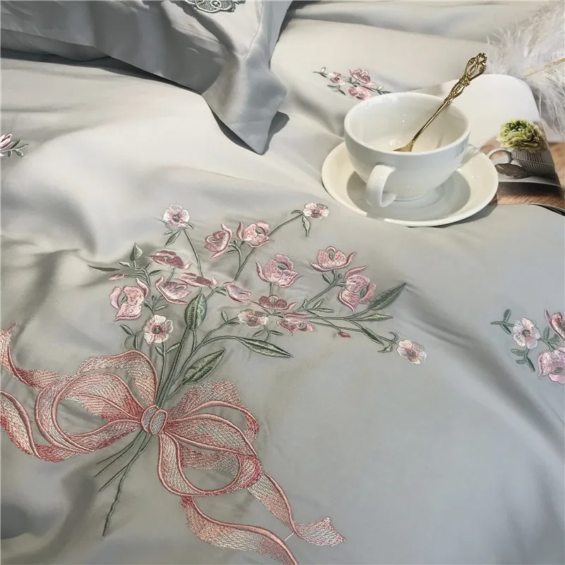 Светильник/5 шт. набор шелковых постельных принадлежностей с цветочной