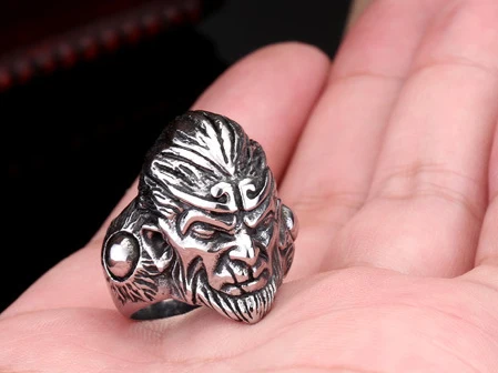 Сунь укун красивый король обезьян нержавеющей стали 316L украшения мужчины кольцо