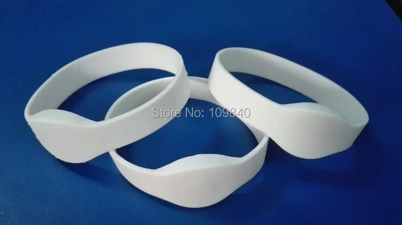 Белый Силиконовый браслет/браслет с RFID защитой и чипом TK4100 (EM4100)|bracelet with|bracelet